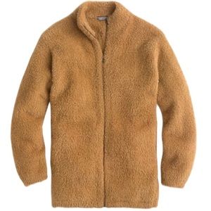 J. Crew Point Sur Women's Tan Oversized Fuzzy Zip-Up Cardigan Jacket Sz Small